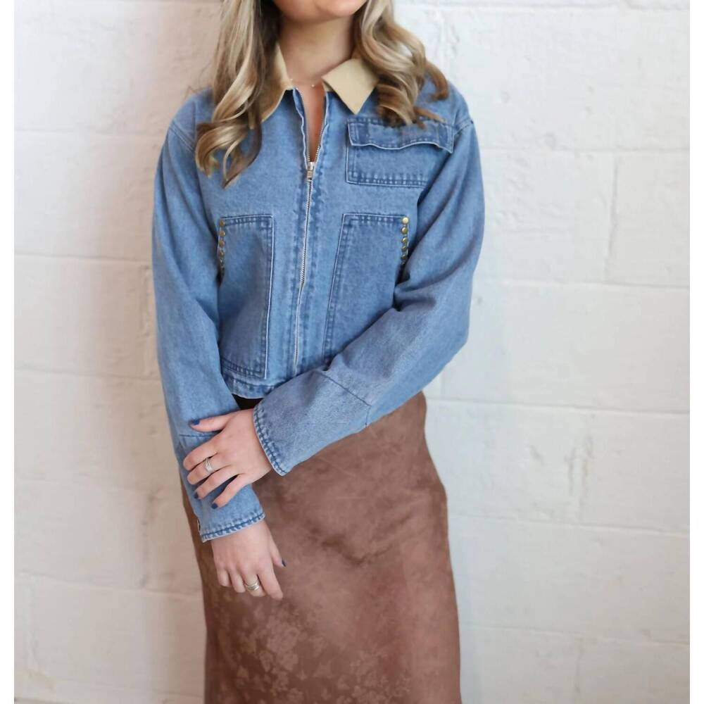 NEW BLUE B antique stud denim jackets in blue